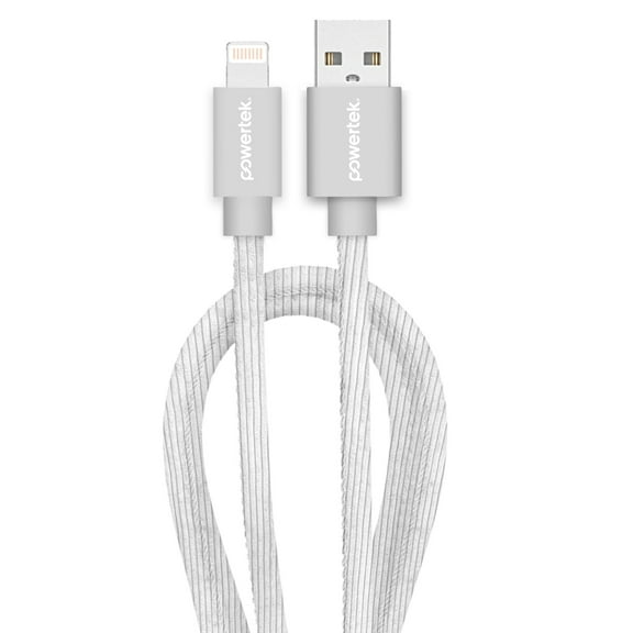 Liquipel Powertek Corduroy USB-A to Lightning - White