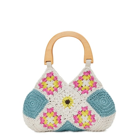 No Boundaries Women's Sunflower Crochet Top Handle Handbag