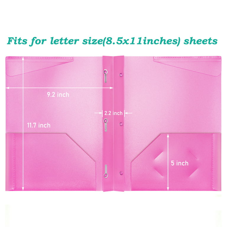   Basics Heavy Duty Plastic Folders with 2 Pockets for  Letter Size Paper, Pack of 12, Assorted Color : Office Products