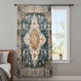 thumbnail image 4 of Green Orange Boho Sheer Curtains 45 Inches Long, Ethnic Vintage Southwestern Geometric Light Filering Curtains, Breathable Simi Curtain Privacy Drapes for Kitchen Bathroom Small Window Treatment, 4 of 9