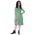 thumbnail image 2 of Moomaya Robe à Manches Longues pour Femmes, Taille Rassemblée, Coupe Décontractée, avec Poches, 2 of 7