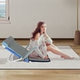 thumbnail image 5 of Blue+Grey Adjustable Bed Backrest with Armrest,Beach Chair Reading Bed Rest Pillows,Lifting Backrest Portable Folding Sit-up Back Rest,Neck Lumbar Back Support with Head Pillow, 5 of 25
