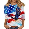 thumbnail image 2 of Lorytime Womens T Shirts Fourth of July Outfits Patriotic Graphic Outfits Lorytime Stars and Stripes Wear 26-Multicolor L, 2 of 5