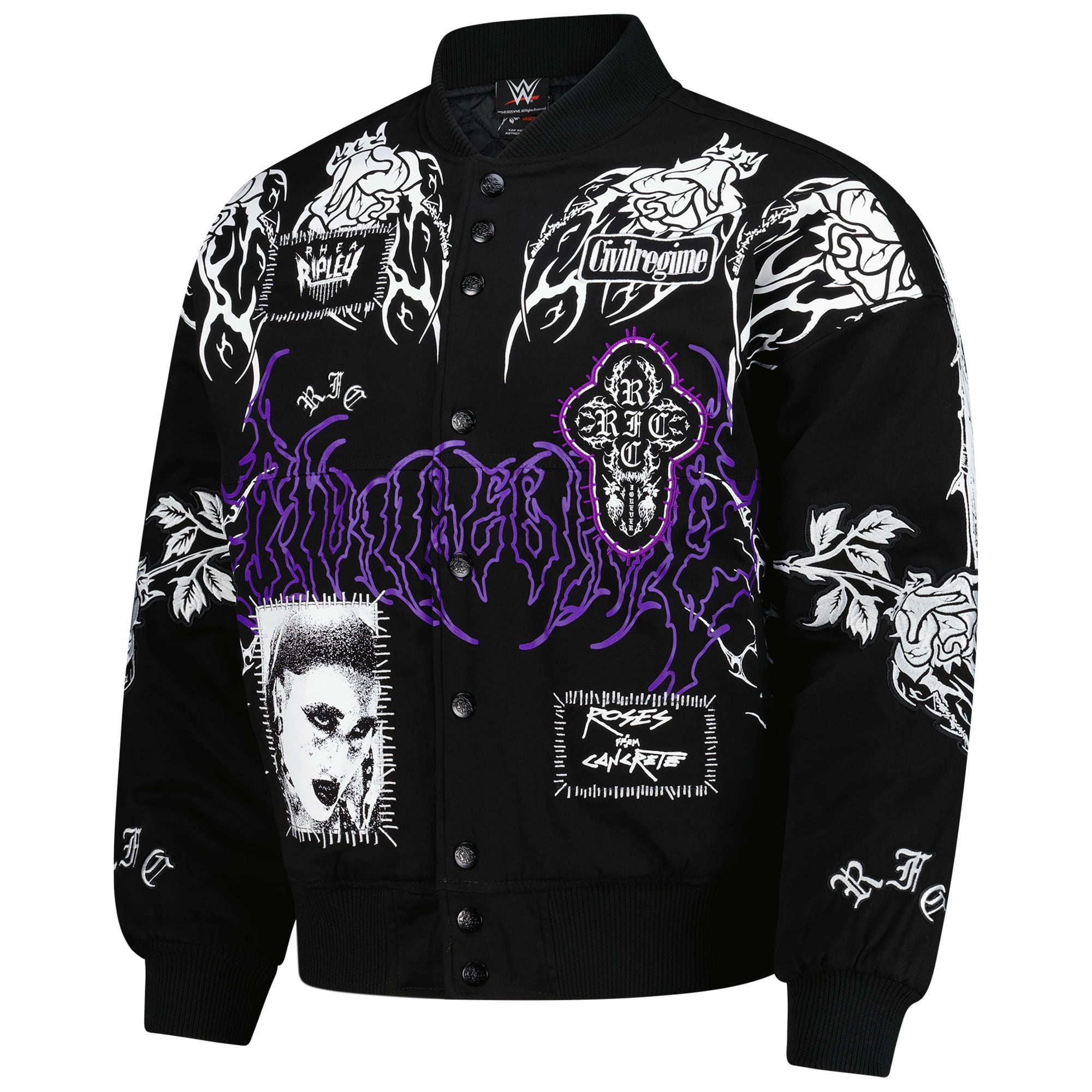 Civil Regime × Rhea Ripley リアリプリー L #2 Women's WWE Authentic X Civil Regime Black Rhea Ripley Full-Snap