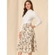 thumbnail image 4 of Falda Midi Floral Allegra K Albaricoque L, 4 of 6