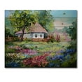 thumbnail image 3 of Designart 'House With Blossoming Flowers On The Mountain I' Traditional Print on Natural Pine Wood, 3 of 5