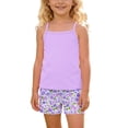 thumbnail image 2 of Amidoa Girls Summer 2 Piece Outfits Cute Floral Tank Top and Casual Shorts Kids Clothing Purple Size 5T, 2 of 7