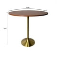 thumbnail image 7 of LeisureMod 36" Round Bar Height Dining Table with MDF Top Pub Table and Gold Stainless Steel Pedestal Base for Modern Kitchen and Dining Room Verve Collection in Cognac Brown, 7 of 7