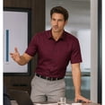 thumbnail image 4 of HISDERN Bamboo Viscose Dress Shirts for Men Lightweight Red Short Sleeve Button Down Shirt Classic Fit, 4 of 11