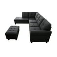 thumbnail image 5 of Left Hand Facing 98" Chaise Sectional With - Grey Linen Upholstery Charcoal Storage, 5 of 5