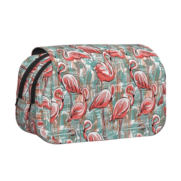 Easygdp Pink Flamingo para Estuche de Lápices con Tapa Flip, Suministros de Oficina y Universidad para Adolescentes y Adultos