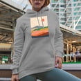 thumbnail image 2 of Aesthetic Minimalism Boho Mountain Landscape Art Merch Gift, Heather Grey Hooded Sweatshirt or Hoodie, Medium, 2 of 5