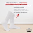 thumbnail image 5 of Diamond Star 6-Pack Diabetic Socks for Men & Women - Non-Binding Cushion Cotton Crew Socks for Neuropathy, Edema, & Circulatory Support (White, Sock Size 10-13, Fits Men's Shoe Size 7-12), 5 of 6