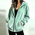 thumbnail image 3 of Velvet Jacket Women Fall Winter Long Raglan Sleeve Casual Zip Up Hoodie Sweatshirt with Pockets Coat Outerwear, 3 of 6