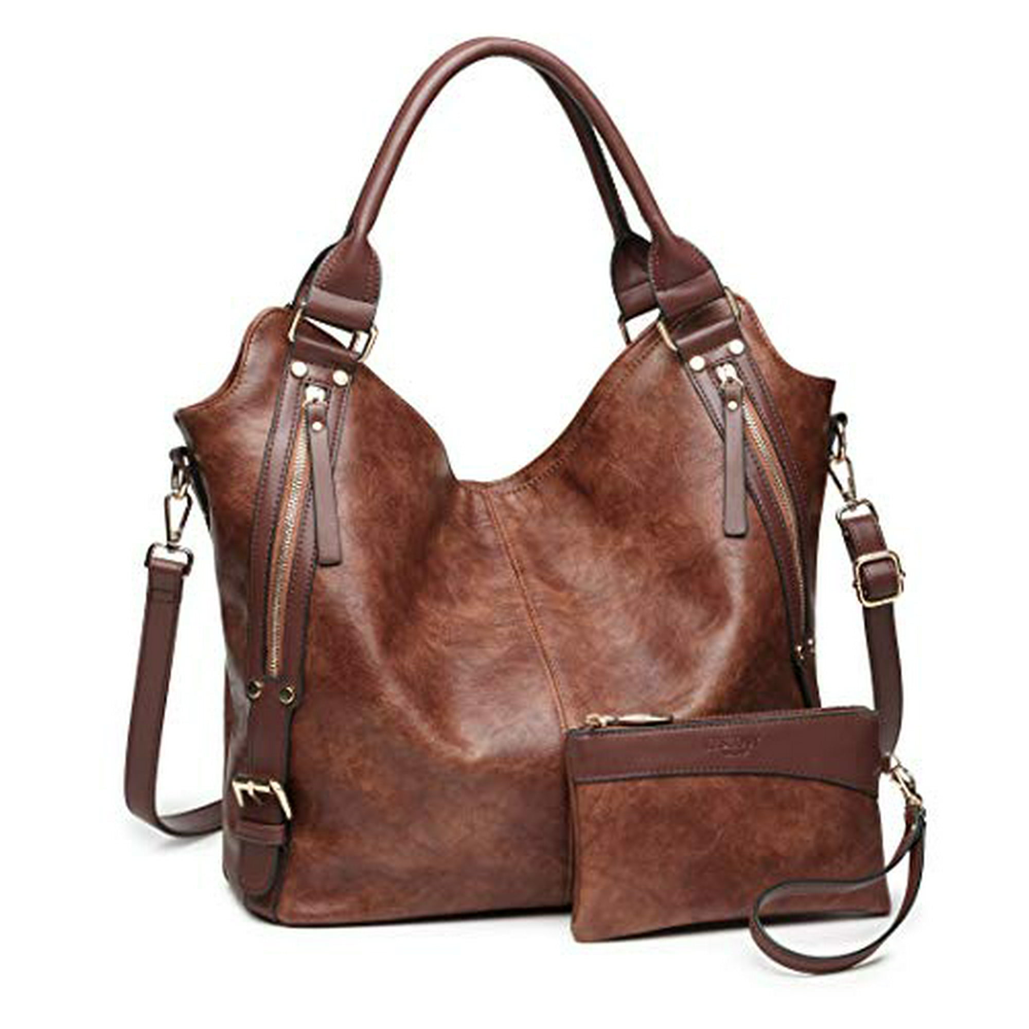 See Pic Women Tote Bag Handbags Pu Leather Fashion Hobo Shoulder Bags With Adjustable Shoulder Strap L Brown Brown