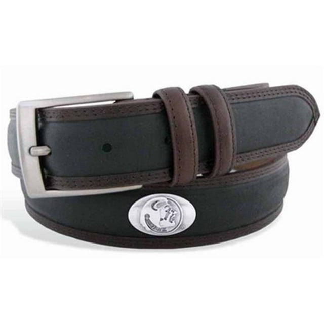 FSU Concho Two Tone Leather Belt, 42 Waist