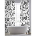 thumbnail image 5 of Boho Black Floral Sheer Curtains 84 Inch Length 2 Panels Set, Vintage Farmhouse Paisley Plant Leaf Voile Window Treatment Rod Pocket Curtains Sheers Drapes for Bedroom/Living Room/Kitchen 52"x84"x2, 5 of 7