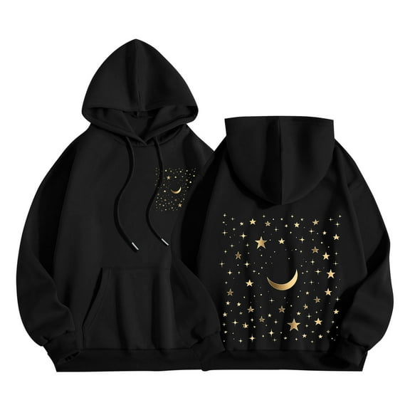 ShiShine Women's Graphic Hoodies Long Sleeve Oversized Star Printed Hooded Sweatshirt Trendy Cute Pullover Top
