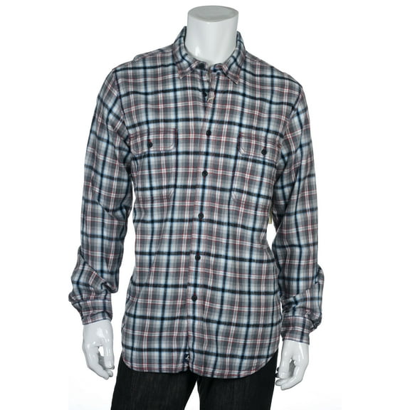 CR by Club Room Men's Light Gray Plaid Button Down Shirt (2XLarge, Onyx)