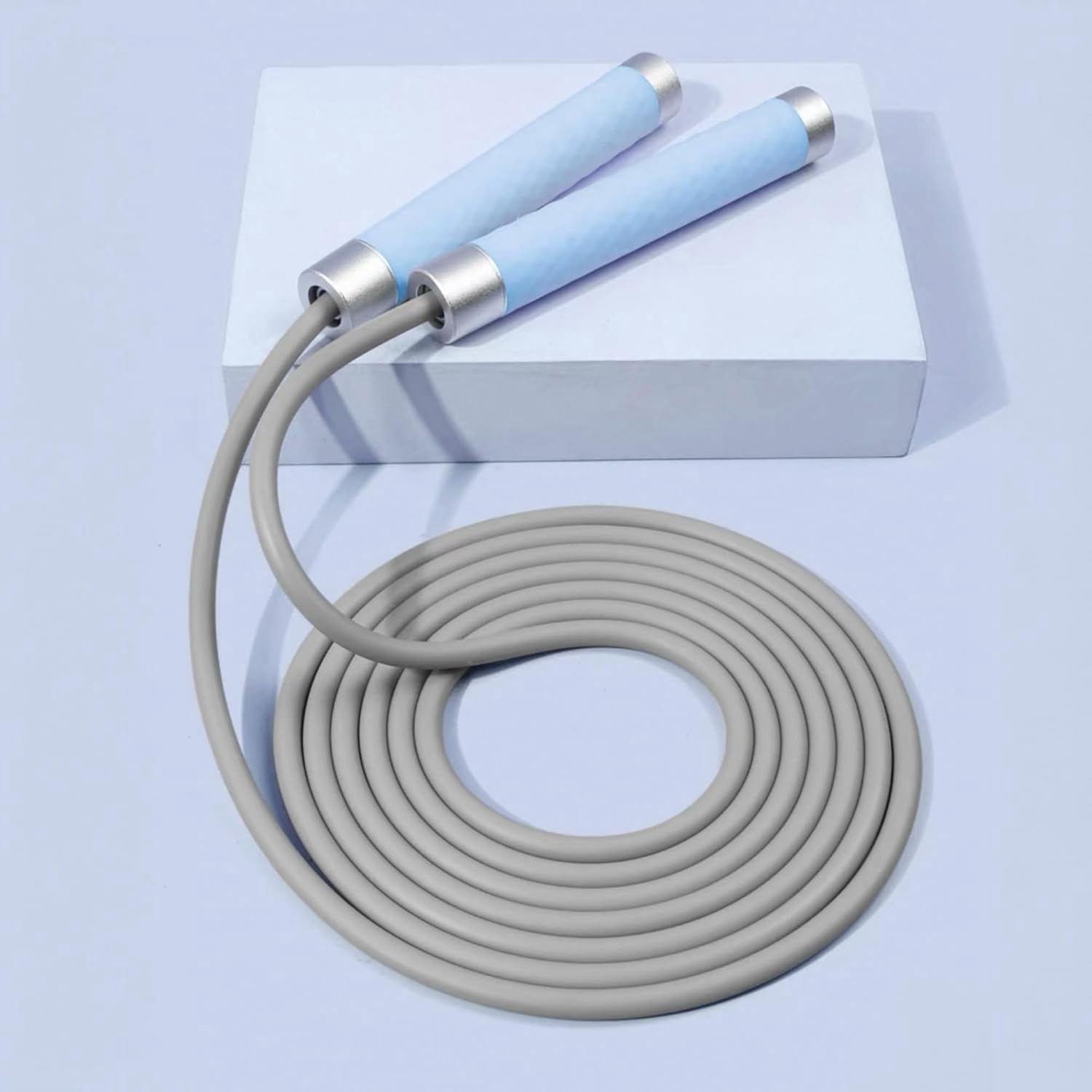 Weighted Jump Rope for Women Men: 10ft Adjustable Length Skipping Rope, Speed Jump Rope with Soft Silicone Grips, Jump Ropes for Fitness, Boxing, Cardio, Crossfit, Workout, 7mm PVC Cord