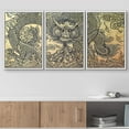 thumbnail image 2 of wall26 - 3 Piece Framed Canvas Wall Art - The Old Pattern of Dragon - Modern Home Art Stretched and Framed Ready to Hang - 16"x24"x3 WHITE, 2 of 5