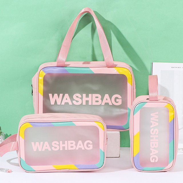 Bolsa de lavado de maquillaje de borde de color de PVC bolsa de baño de natación impermeable de gran capacidad bolsa de almacenamiento de lavado de mano pequeña mediana grande cada una Zefei Wu 9024735084648