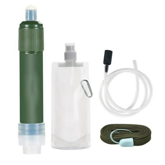 Sonducket Traveling Lake River Water Filtro de emergencia Backpacking Picnic Kit de filtración portátil reutilizable Equipo para exteriores Kits de desorden para acampar Verde Sonducket OD029697-02