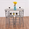 thumbnail image 4 of Costway 3 Piece Dining Set Table 2 Chairs Bistro Pub Home Kitchen Breakfast, 4 of 9