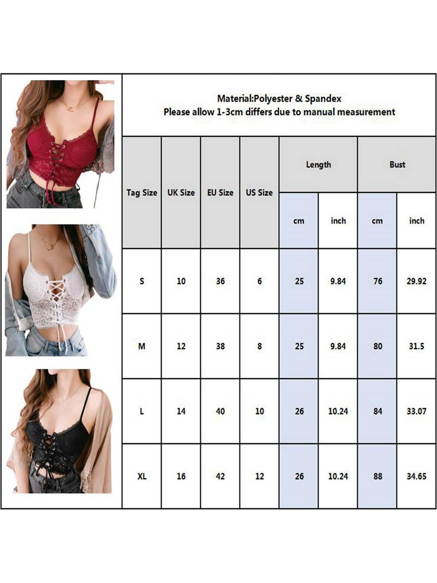 Cilcicy Women Retro Bow-Tie Wire-Free Corset Bra 