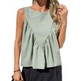 thumbnail image 2 of Womens Peplum Babydoll Tank Tops Summer Sleeveless Loose T Shirts Casual Shirred Flowy Tops, 2 of 7
