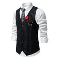 thumbnail image 5 of ZCFZJW Men's Suit Vest Formal Wedding Slim Fit Single-Breasted Sleeveless V-Neck Have Pockets Solid Dress Wedding Waistcoat Prom Tuxedo #15-Black XXL, 5 of 9