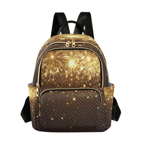 ALAZA Golden Fireworks Womens Travel Laptop Backpack Large Daypack Ladies Shoulder Bags S