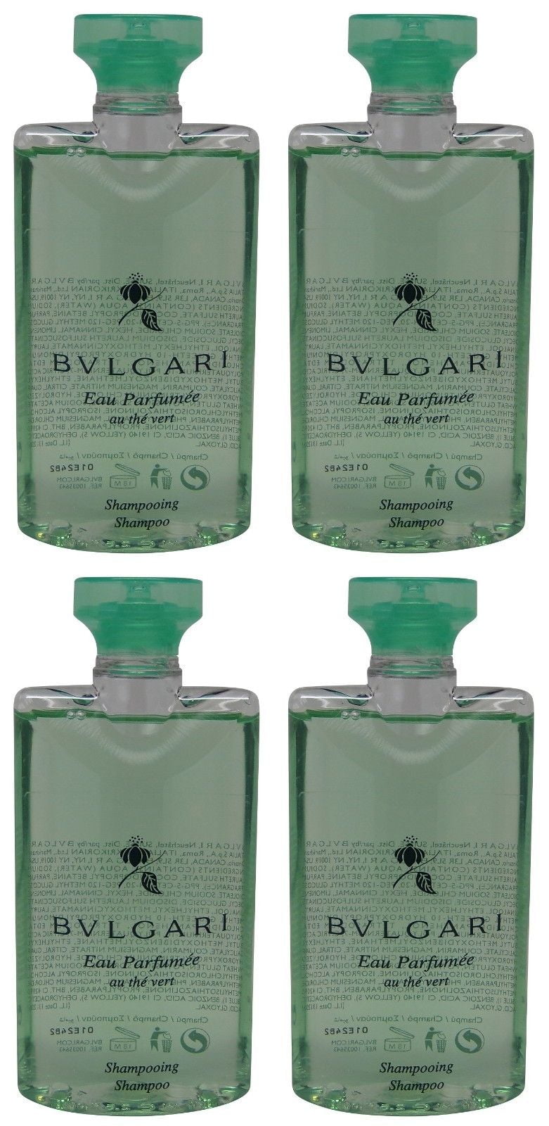 Bvlgari au the vert Green Tea Shampoo lot of 4 each 2.5oz Total of 10oz