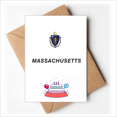 thumbnail image 1 of Massachusetts Flag Profile Happy Birthday Greeting Cards Envelopes Blank, 1 of 3