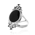 thumbnail image 5 of Bohemian Vintage Black Onyx Oval Statement .925 Silver Ring-9, 5 of 5