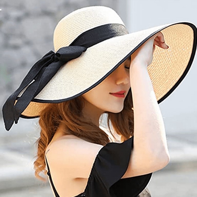 Wide Brim Floppy Hat Womens Oversized Straw Hat Woven Sun Visor Hats for  Women Womens Wide Brim Straw Sun Hat