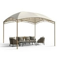 thumbnail image 2 of Alpha Joy 10'x13' Outdoor Gazebo Galvanized Iron Gazebo Canopy for Patio, Backyard, Deck and Lawn, Beige, 2 of 8