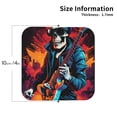 thumbnail image 2 of Lsque Rock Skull Singer Pattern 4" Drink Coasters Set of 4, PVC Leather Absorbent Coasters, Table Coaster Set Decorative Coffee Cup Coasters Housewarming Gift -Square, 2 of 6