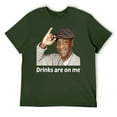 thumbnail image 3 of Funny Bar Gift T-Shirt - Drinks Are On Me Humor Tee, Adult Party Cotton Unisex Top Army Green-style M, 3 of 7