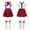 A Type B Burgundy, variant on Aislor Kids Girls School Uniform Long/Short Sleeve Shirt and Suspender Pleated Skirt Sets Sock Costume 3-16 A Type B Burgundy 13-14