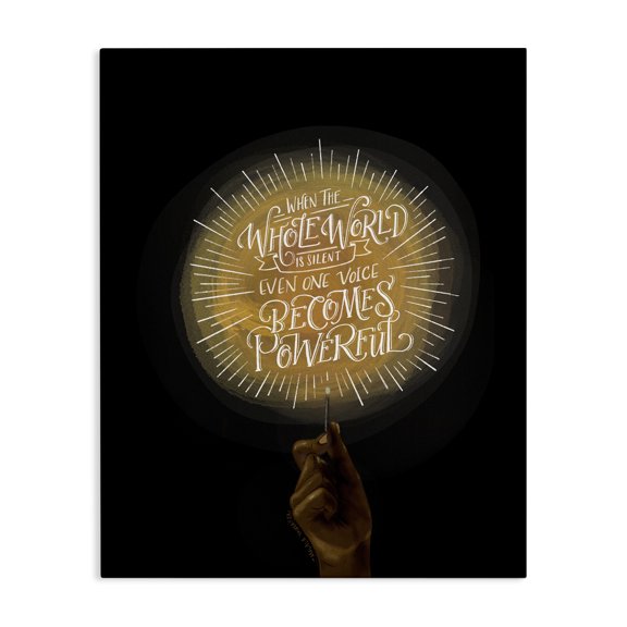 Stupell Industries Contemporary When the World Is Silent Quote Canvas Art, 16 x 20, by Rachel Nieman