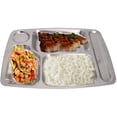 thumbnail image 2 of Stainless Steel Five In One Plate Divided Dinner Tray Lunch Container Food Plate Ideal For Camping, Kids Lunch, Dinner Or Everyday Use, 2 of 7