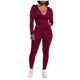 thumbnail image 1 of Gibobby Conjunto de sudadera y pantalones Moda mujer otoño dama Split 2 piezas traje deportivo conjunto Casual Color sólido traje(Vino,M), 1 of 4