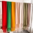 thumbnail image 4 of Mohair Scarf Solid Color Versatile Winter Warm Extended Tassel Neck Scarf for Men and Women Thick Scarf, 4 of 10
