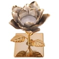 thumbnail image 5 of 1 portavelas decorativo de hierro con forma de rosa, para escritorio (dorado)., 5 of 5