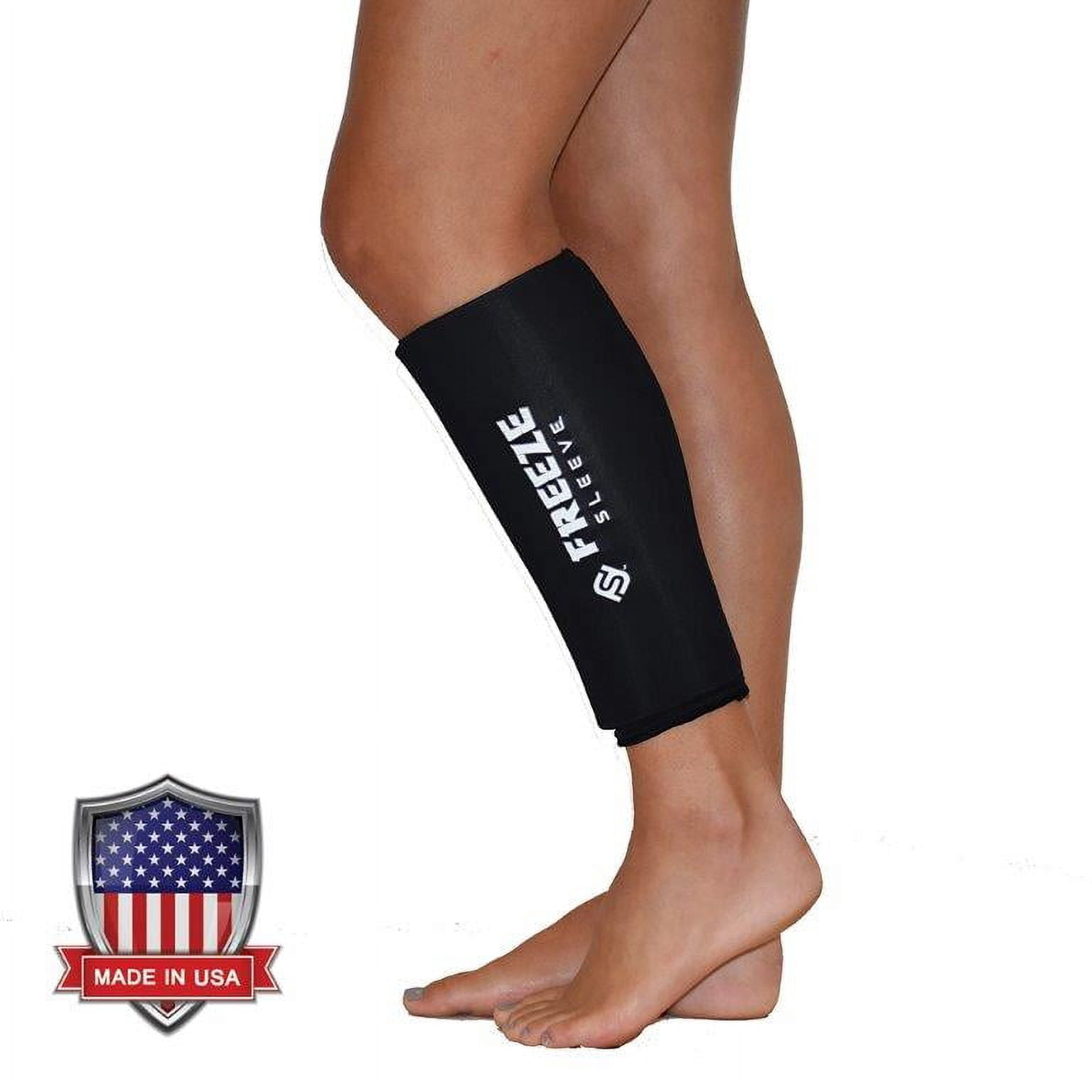 Freeze Sleeve Cold Therapy Compression Sleeve for Knee, Elbow, Ankle, Wrist, Black, Medium
