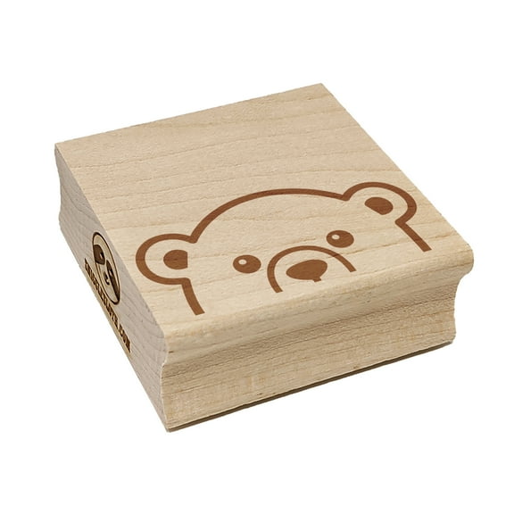 Peeking Polar Bear Square Rubber Stamp Stamping Scrapbooking Crafting - Small 1.25in