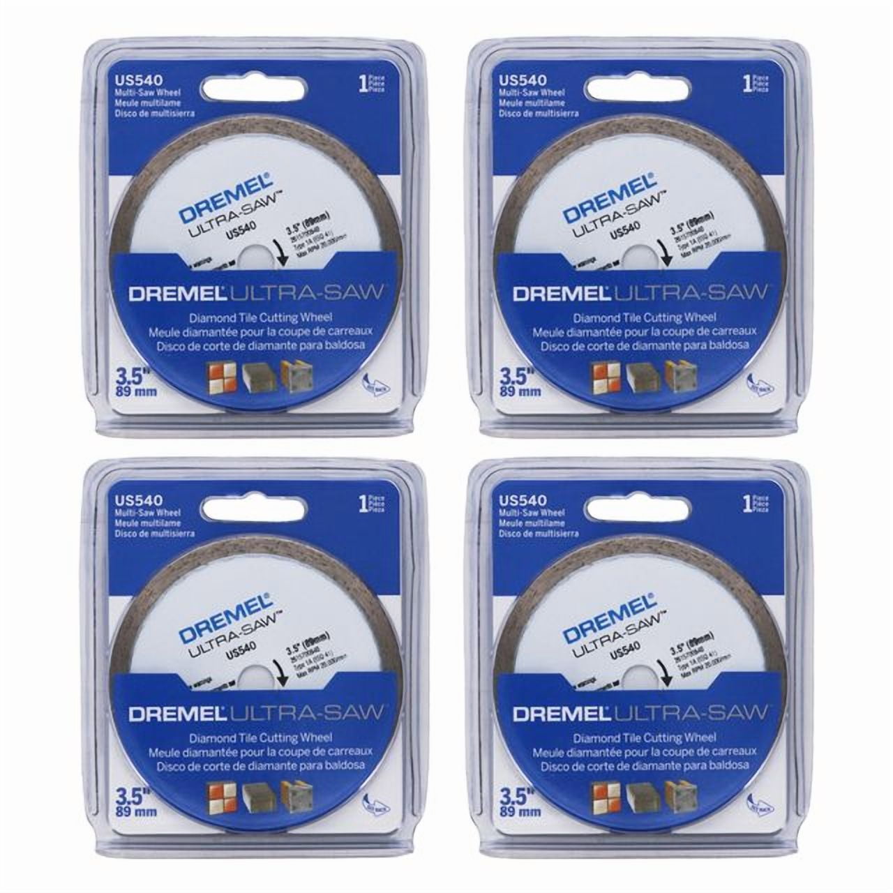 Dremel US540-01 White Ultra-Saw 3.5in Diamond Tile Blade (4-Pack)