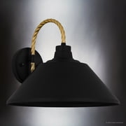 Luxury Urban Loft Wall Sconce, Medium Size: 12''H x 14''W, with Modern Style Elements, Matte Black Finish, UQL1911 from the Emden Collection by Urban Ambiance