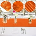 thumbnail image 3 of Qucyy 12 Pack Satin Table Runners 12 x 108 Inch Orange Long Wedding Silk Table Runners for Wedding Reception Graduation Birthday Party Decoration Orange 12 x 108 Inch, 3 of 5